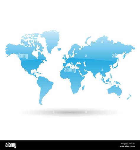 Blue World Map Isolated Map With White Background Vector Image Images