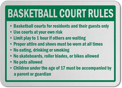 Basketball Court Rules Sign Ubicaciondepersonascdmxgobmx