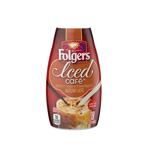 Folgers Iced Café Hazelnut Latte Artificially Flavored Coffee Drink Concentrate