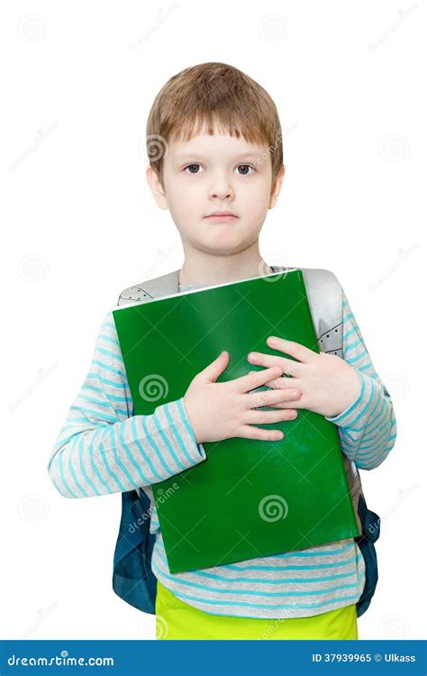Boy Student With Bag And Books Stock Image Image Of Blue Background