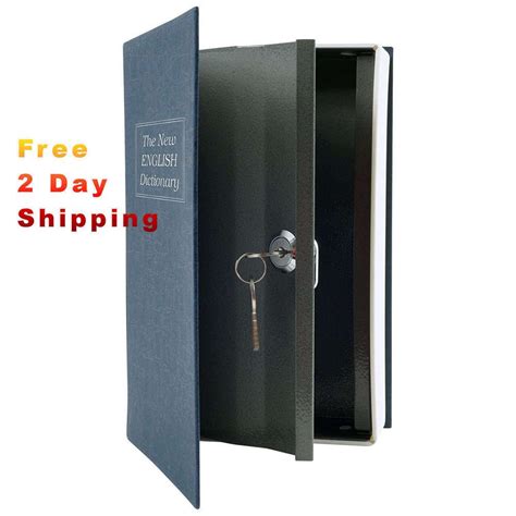 Home Fireproof Security Steel Lockbox Portable Hidden Metal Book Money