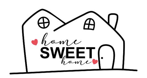 Home Sweet Home House Quote Lettering Typography Welcome Home Label