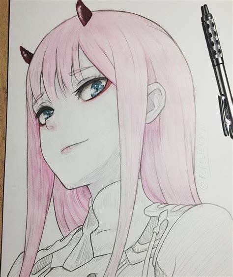 Anime Zero Two Drawing