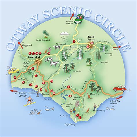 Map For Otway Scenic Circle Association