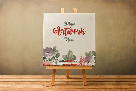 Free Canvas On Wooden Stand Mockup For Artistsfree Mockup Zone