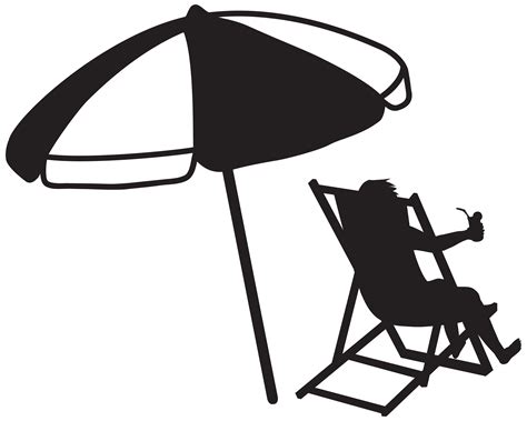 Black And White Beach Umbrella Clipart Clip Art Library
