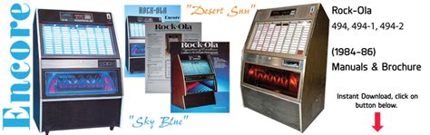 Local business in torrance, california. Rock-Ola 494, 494-1, 494-2 (1987-88) Manuals & Brochure | Jukebox, Pdf download, Ola