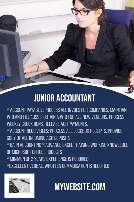 Junior Accountant Hiring Flyers Postermywall