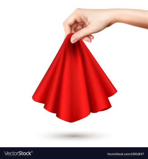 Hand Holding Cloth Realistic Royalty Free Vector Image