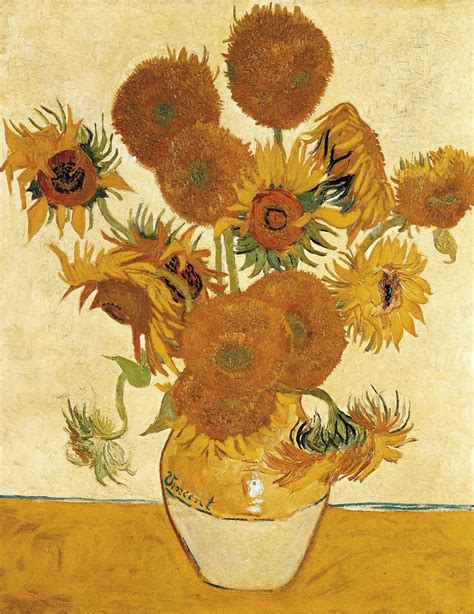 Vincent Van Gogh Vase With Fifteen Sunflowers Canvas Art Painting
