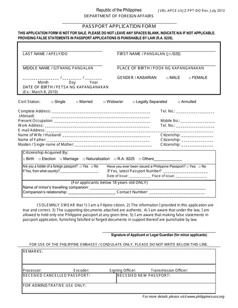 Passport Application Form 2024 Nerta Yolanda