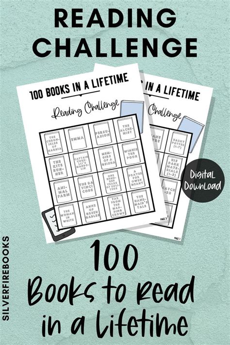 Reading Challenge Printable 100 Books To Read In Your Life Etsy In