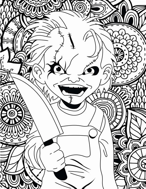 Difficult Horror Scary Halloween Coloring Pages Askworksheet