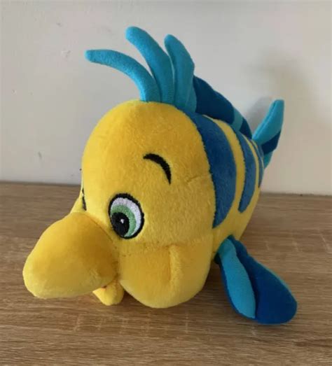 Disney The Little Mermaid Flounder The Fish Yellow Blue Plush Soft