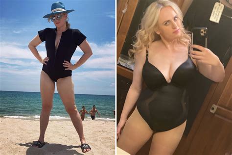 rebel wilson nearly slips out of plunging swimsuit after losing 60 pounds as actress says she
