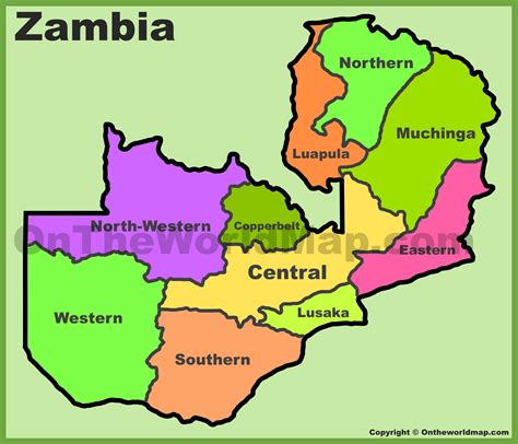 Zambia Map Of Provinces