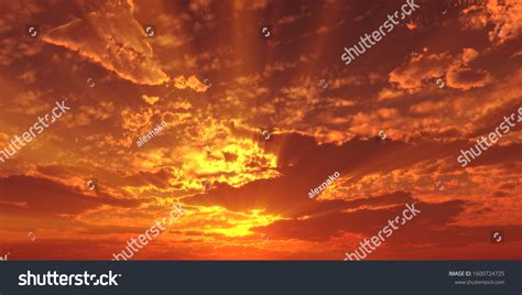Sunset Sunrise Clouds Light Rays Other Stock Illustration 1600724725