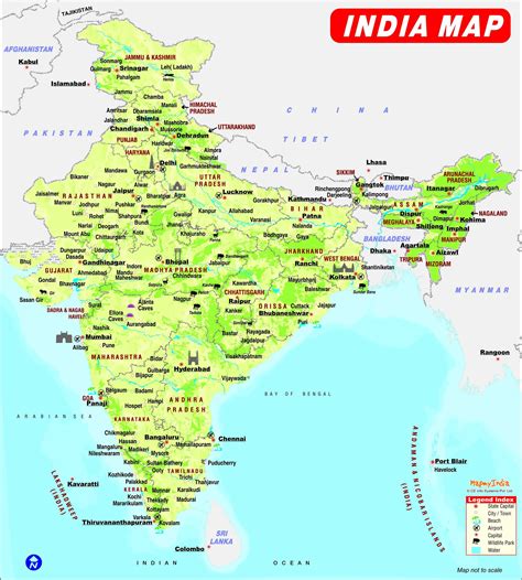 Indien Geographischen Karte