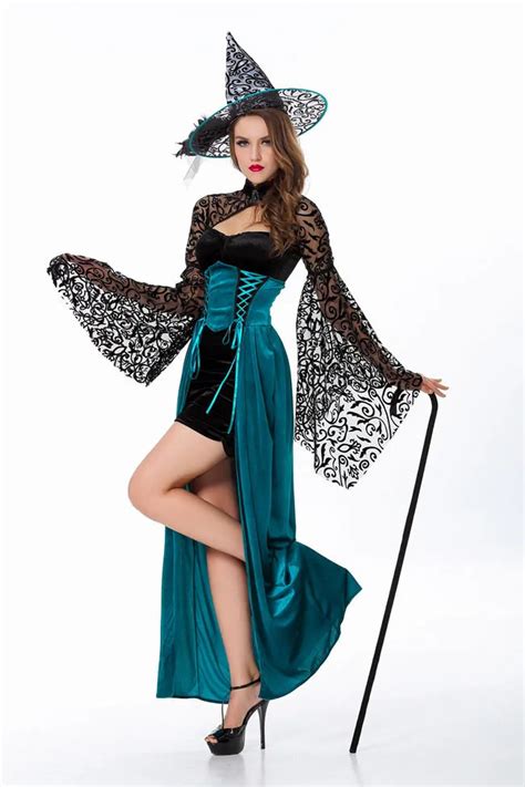 Evening Enchantress Costume Storybook Witch Uniform Adult Women Halloween Fancy Dress In Sexy