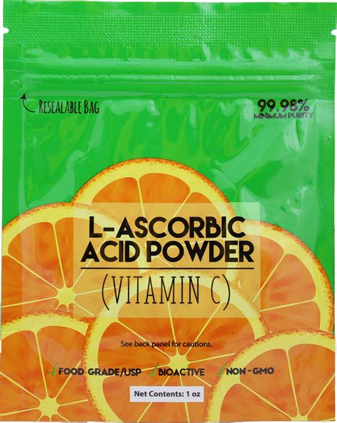 1 Oz Bag Of L Ascorbic Acid Powder 99 Food Grade Usp36bp2012