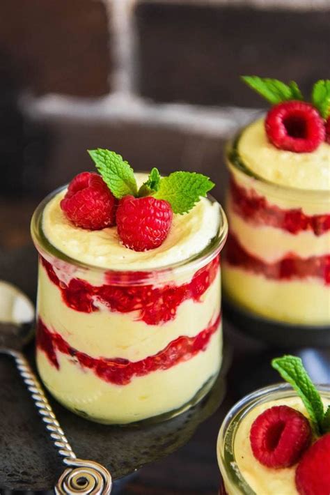 Lemon Raspberry Fluff Sweet Whipped Cream And Zesty Lemon Curd Are Whipped Together And Layered