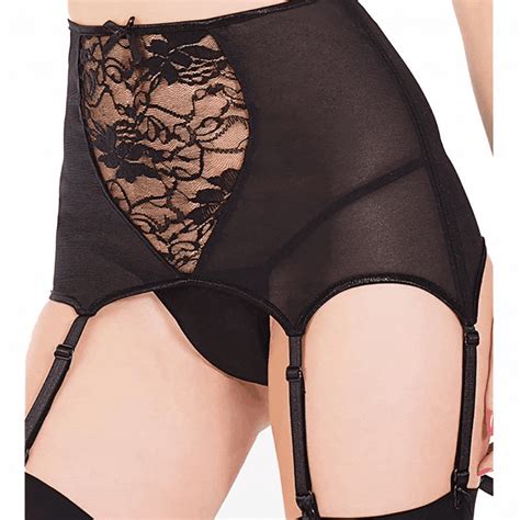 women sexy lace thigh highs belt lingerie girl garters spandex underwear female lace flower
