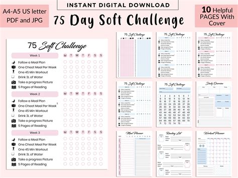 Printable 75 SOFT Challenge 75soft Printable 75soft Easier - Etsy