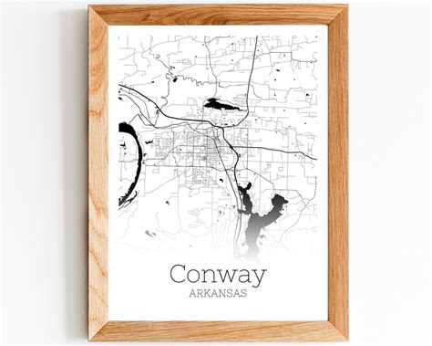 Conway Map Instant Download Conway Arkansas City Map Etsy