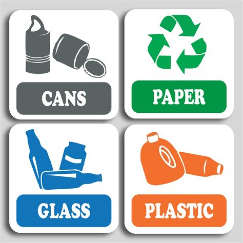 Buy 4 Pack Recycling Signs Self Adhesive Stickers Doors Or Walls Ideal