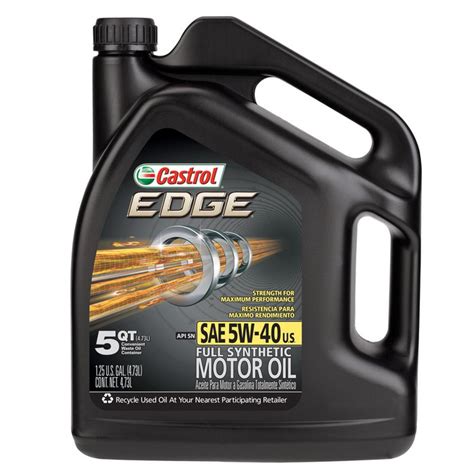 Castrol 5w 40 Edge Synthetic Motor Oil 5 Qt 1150485 Pep Boys