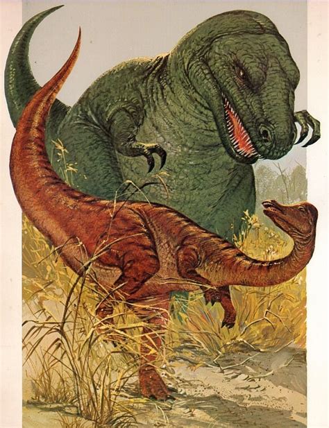 Dryptosaurus“tyrannosaurus Rex And Hadrosaur By Robert Cremins
