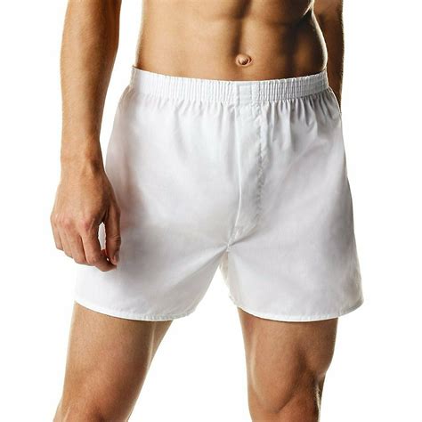 12 Pack Men S White Boxer Shorts W Comfortable Flex Waistband Size S Xl Ebay
