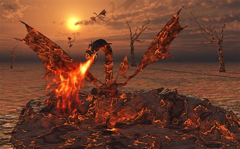 Lava Dragons Birth1 Digital Art By Mark Stevenson