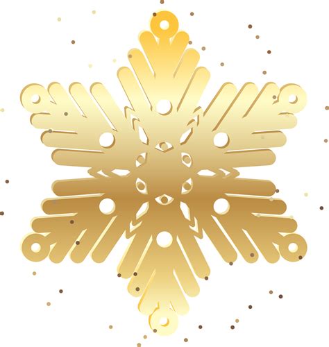 Winter Golden Snowflake Decorative Element For New Year Christmas