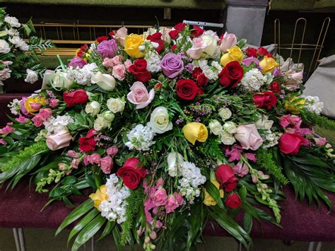 Full Color Casket Cover Flora Funeral Flowers Are Happy Funeral