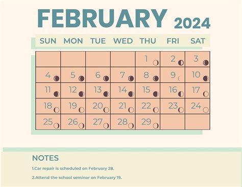 2024 February Calen2024 Moon Calendar Pdf Fillable Cassi Cynthie