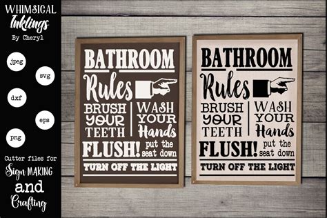 Bathroom Rules 3 SVG 175289 SVGs Design Bundles