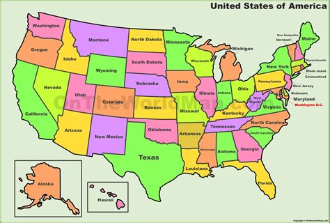 Map Of All 50 States Map Of The World