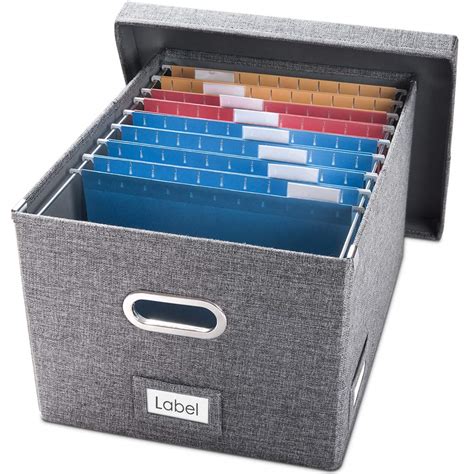 Prandom File Organizer Box Set Of Collapsible Decorative Linen