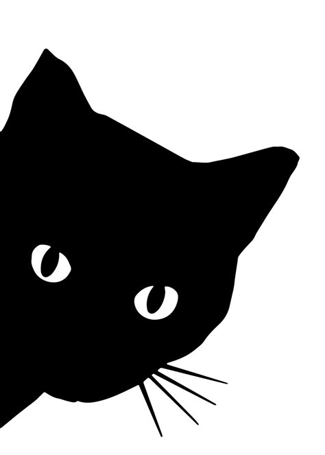 Peeking Black Cat Art Print Cat Art Print Funny Cat Art Etsy