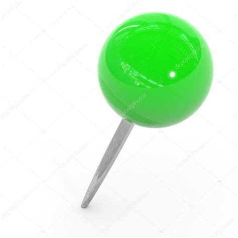 Green Pushpin On A White Background — Stock Photo © Kovaleff 8162476