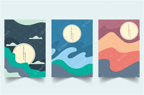Premium Vector Minimalist Japanese Cover Collection