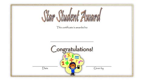 Star Student Certificate Template 8 Paddle Templates