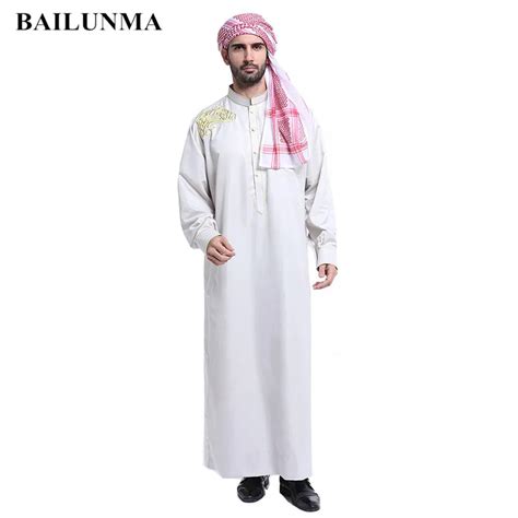 buy fashion white mens thobe arabic man dress islamic men saudi clothing bth804