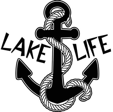 Lake Life Anchor With Rope Window Wall Decal Lake Home Cottage Etsy