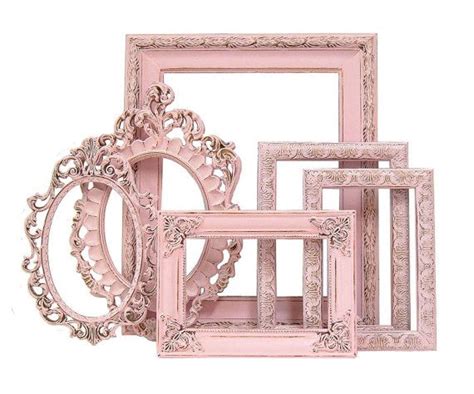 Shabby Chic Frames Pastel Pink Picture Frame Set Ornate Frames Etsy Pink Picture Frames