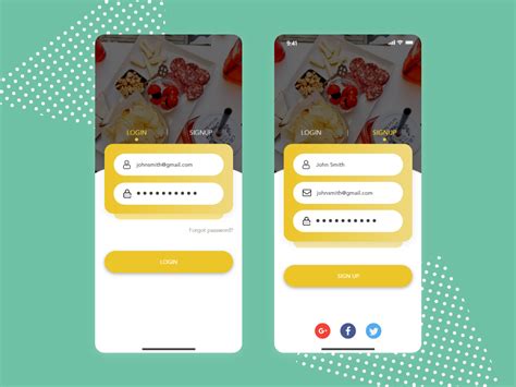 Sign In And Sign Up Screens For Food Delivery App Uplabs