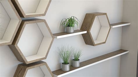 Hexagon Shelf And Floating Shelf Layout Ideas In 2020