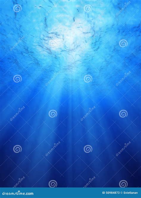 Underwater Light Beams Box Template Royalty Free Stock Photography