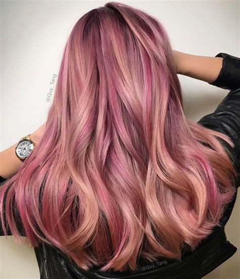 Shades Of Pink Gold Hair Colors Hair Color Rose Gold Rose Hair Red